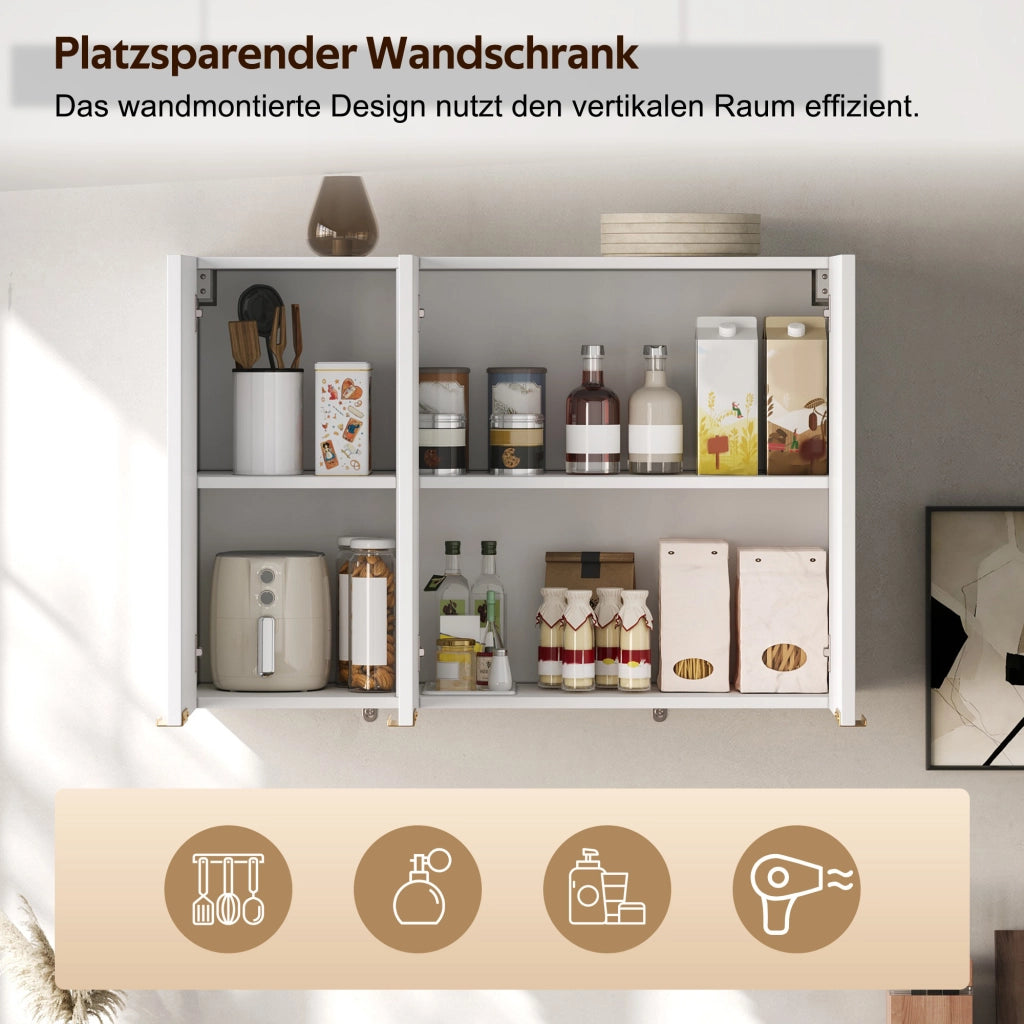 ARMADIO DA PARETE a 3 ante 90 x 29 x 60 cm MDF Bianco