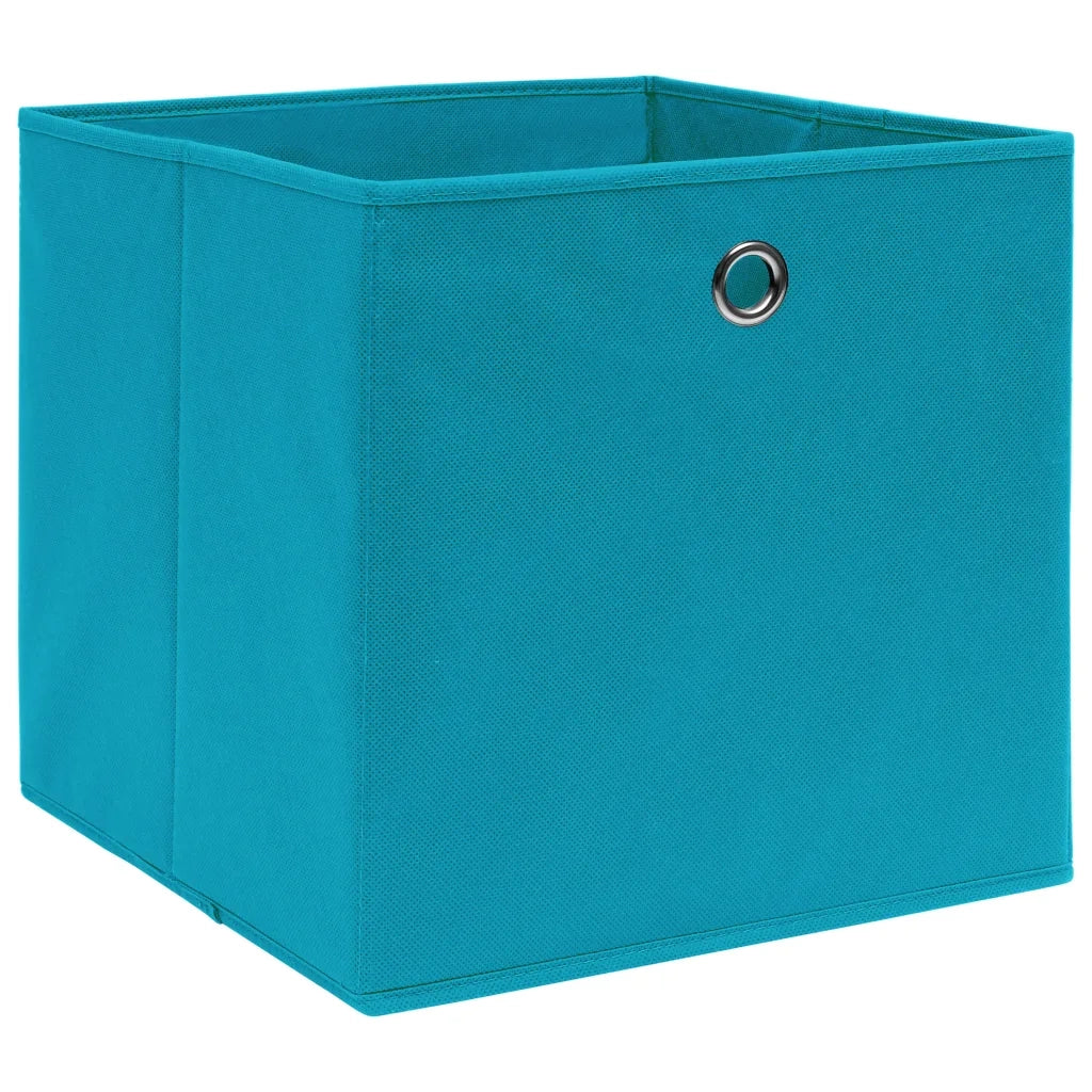 Contenitori 10 pz in Tessuto non Tessuto 28x28x28 cm Azzurro 325233