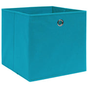 Contenitori 10 pz in Tessuto non Tessuto 28x28x28 cm Azzurro 325233