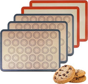 Matte anti-slip per 5 pezzi - 42 cm x 295 cm - placemat con superficie antiaderente per la preparazione della pasta - con pellicola per il forno - carta da forno - rotolamento della pasta