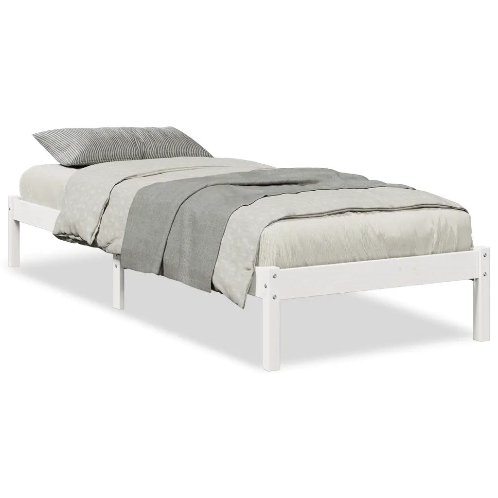 Letto Extra Lungo senza Materasso Bianco 100x220 cm in Pino 852419
