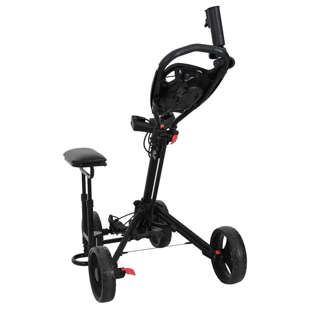 Carrello da golf con sedile Nero Alluminio Pieghevole CFW6376691