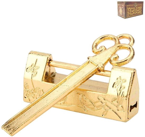 Accessori per Parete - Mini Hangslot - Stile Cinese - Zinklegering - 4x1,8 cm - Progetto Antico - Slot Vintage