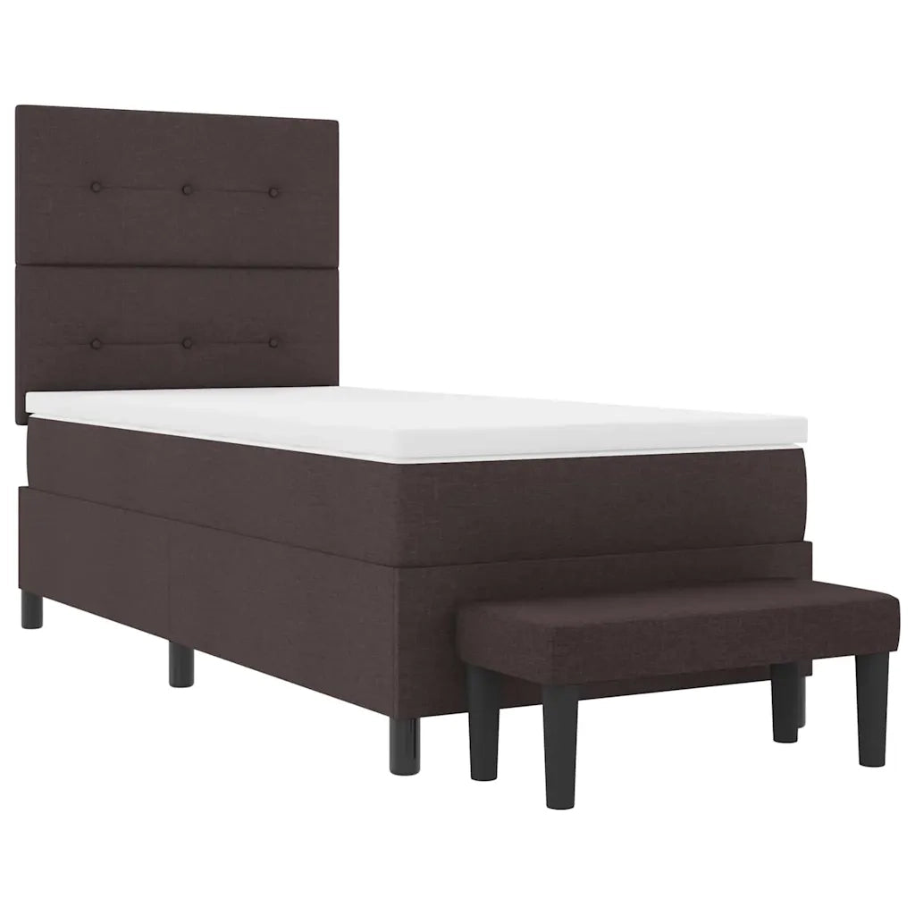 Letto a molle con testiera Marrone Scuro 100 x 200 cm Tessuto 3344047
