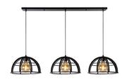 Lampadario Lucide Dikra nero metallo 3xE27 60W 150cm