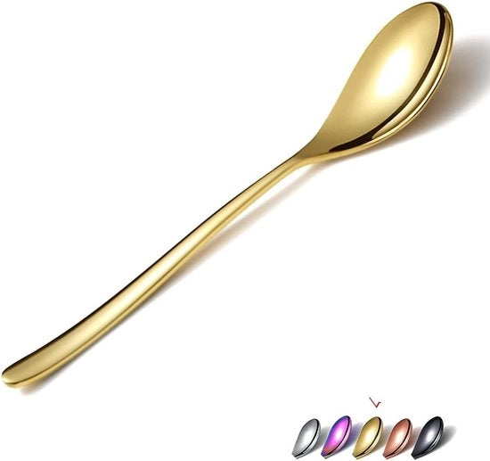 Set di Cucchiai in Acciaio Inossidabile 6 Pezzi, 20,6 cm, Cucchiai da Servire, Cucchiai per Dessert, Resistente al Lavastoviglie