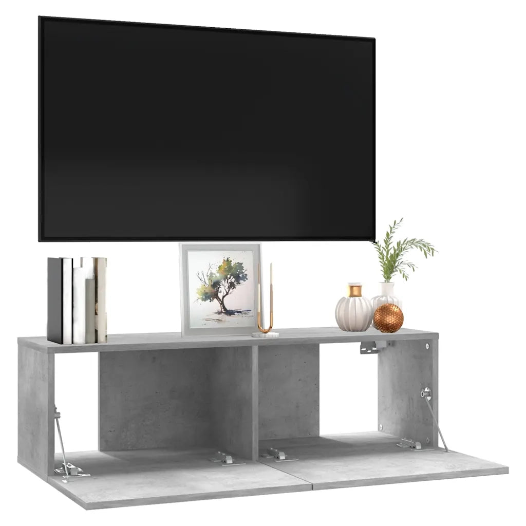 Mobile Porta TV Grigio Cemento 100x30x30 cm in Truciolato cod mxl 33994