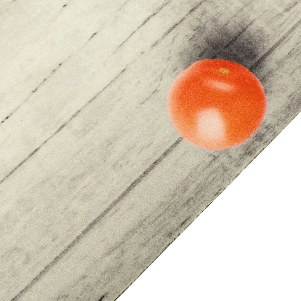 Tappetino da cucina lavabile con motivo a pomodori 60 x 180 cm morbido e soffice stile contemporaneo velluto rosso 02_0056460