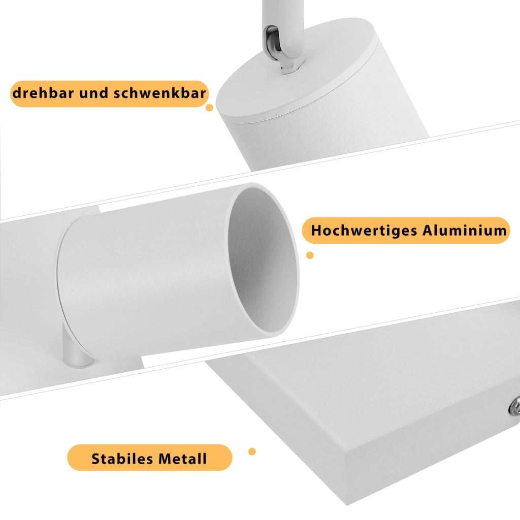 ZMH Faretto da soffitto 2 fiamme GU10 lampada da soffitto moderna parete orientabile 330° soggiorno