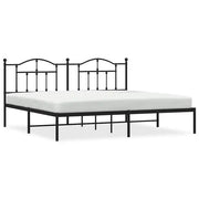 Letto matrimoniale | Letto per adulti | Giroletto con Testiera in Metallo Nero 193x203 cm