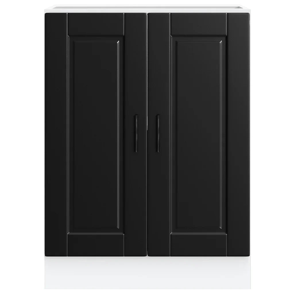 Mobile da cucina funzionale con ante pratiche 60 x 46 x 81,5 cm in legno composito nero 02_0050233