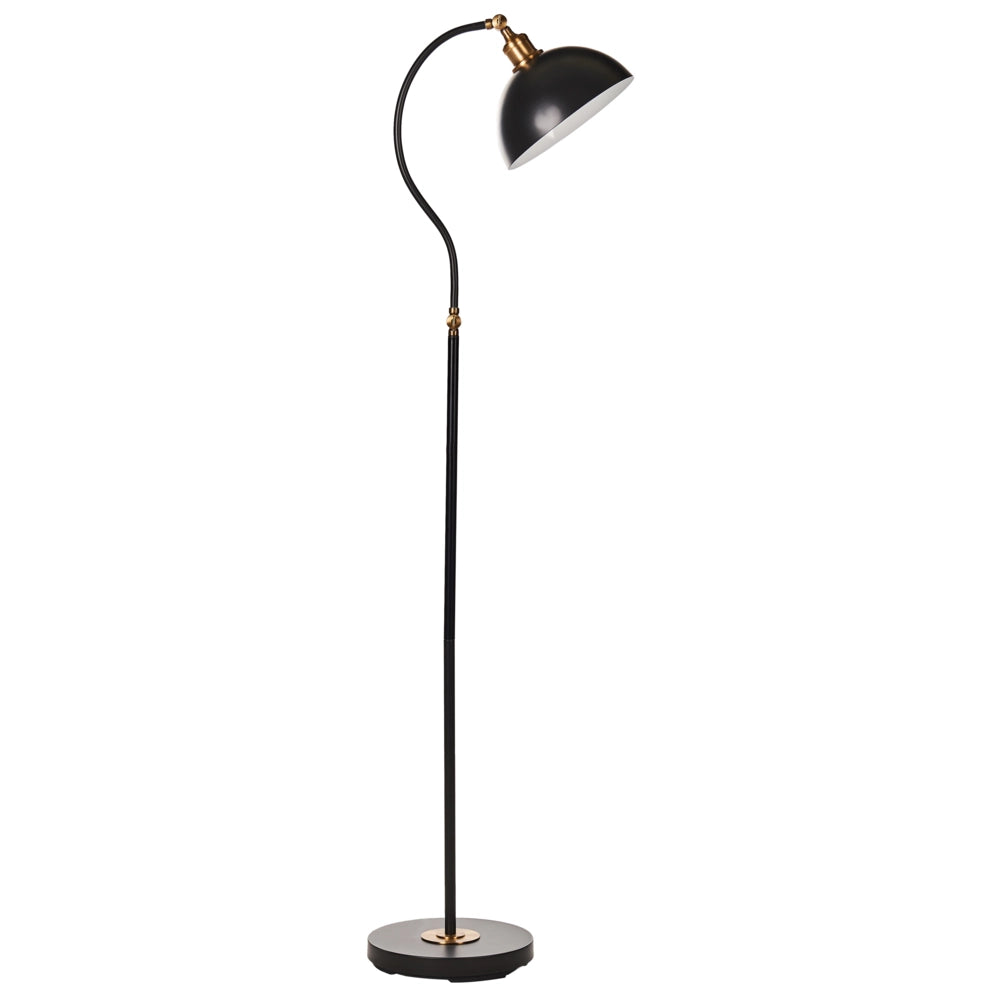Lampada da terra in metallo nero con paralume e braccio regolabili Interruttore On-Off Camera da letto Soggiorno Casa Ufficio Illuminazione