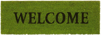 Zerbino lungo in fibra di cocco sottoporta in gomma antiscivolo ingresso giardino terrazzo garage benvenuto 75 x 25 cm verde 13_0001875_2