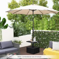 Base per Ombrellone, con Tavolino e Sacca Ponderata, Supporto per Ombrellone 45L di Acqua, 67 kg di Sabbia, Base Ombrellone 3 in 1 con Vassoio, per Ombrellone 38 mm/48 mm