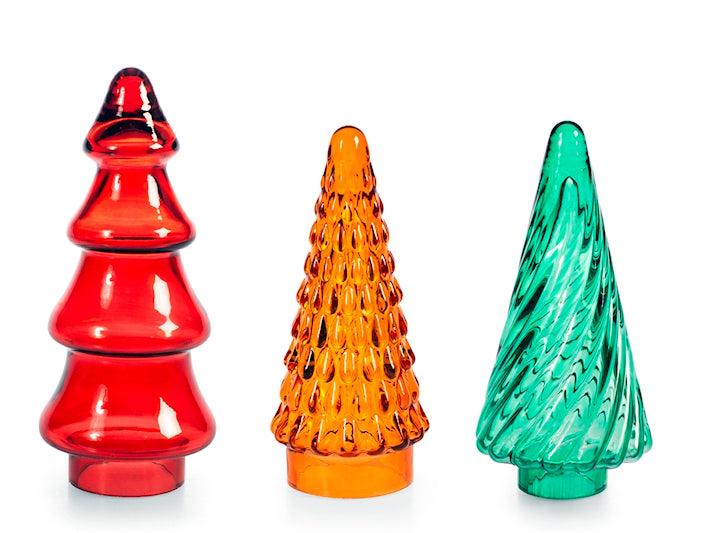 Albero natale arancione in vetro soffiato a mano