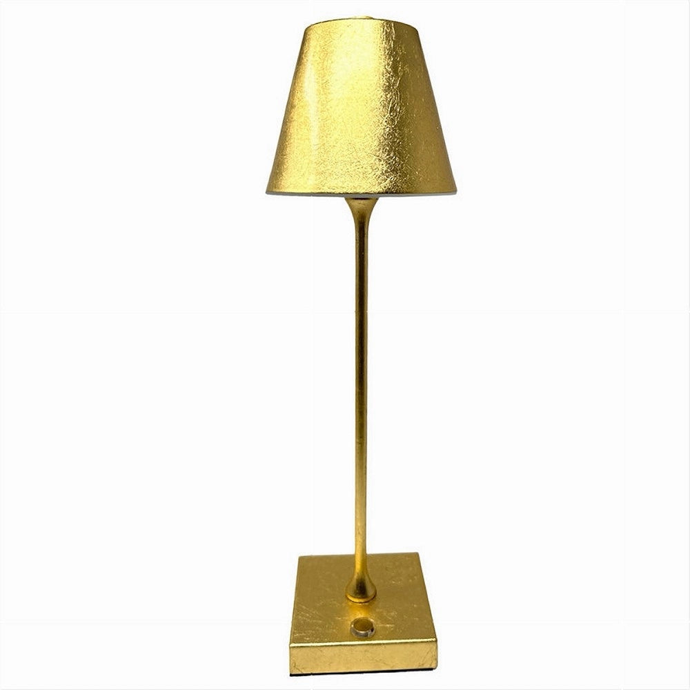 Trade Shop - Lampada Tavolo Ricaricabile Usb 10 Watt 3 Colorazione Di Luce Vari Colori D27-3c - Oro