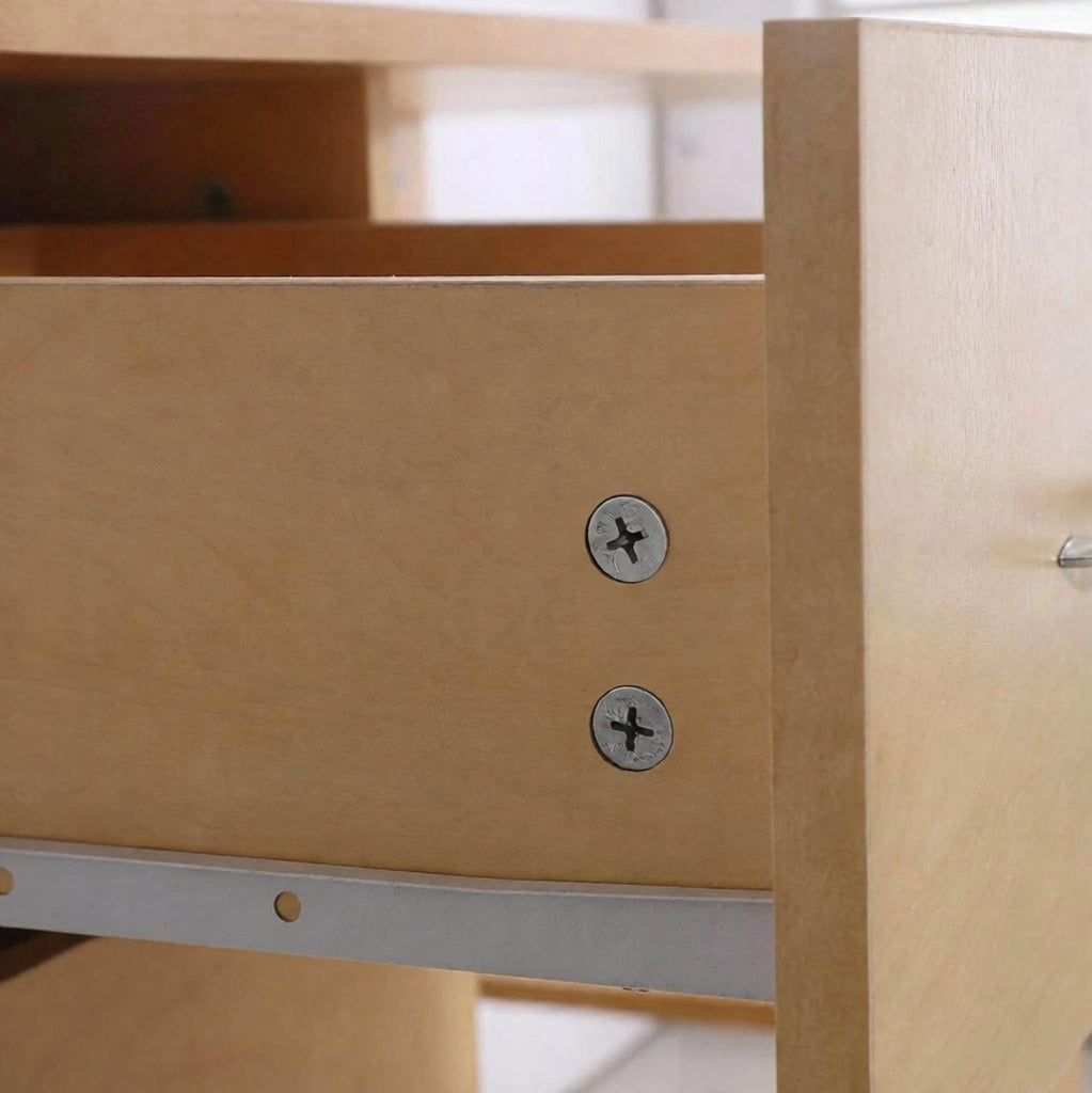 Scrivania per computer in MDF effetto legno con 3 cassetti