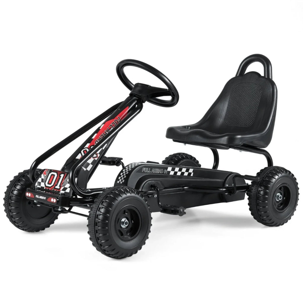 Go-kart a pedali per bambini con sedile regolabile 92 x 50 x 53 cm simula la guida migliora la coordinazione PP nero 20_0018456