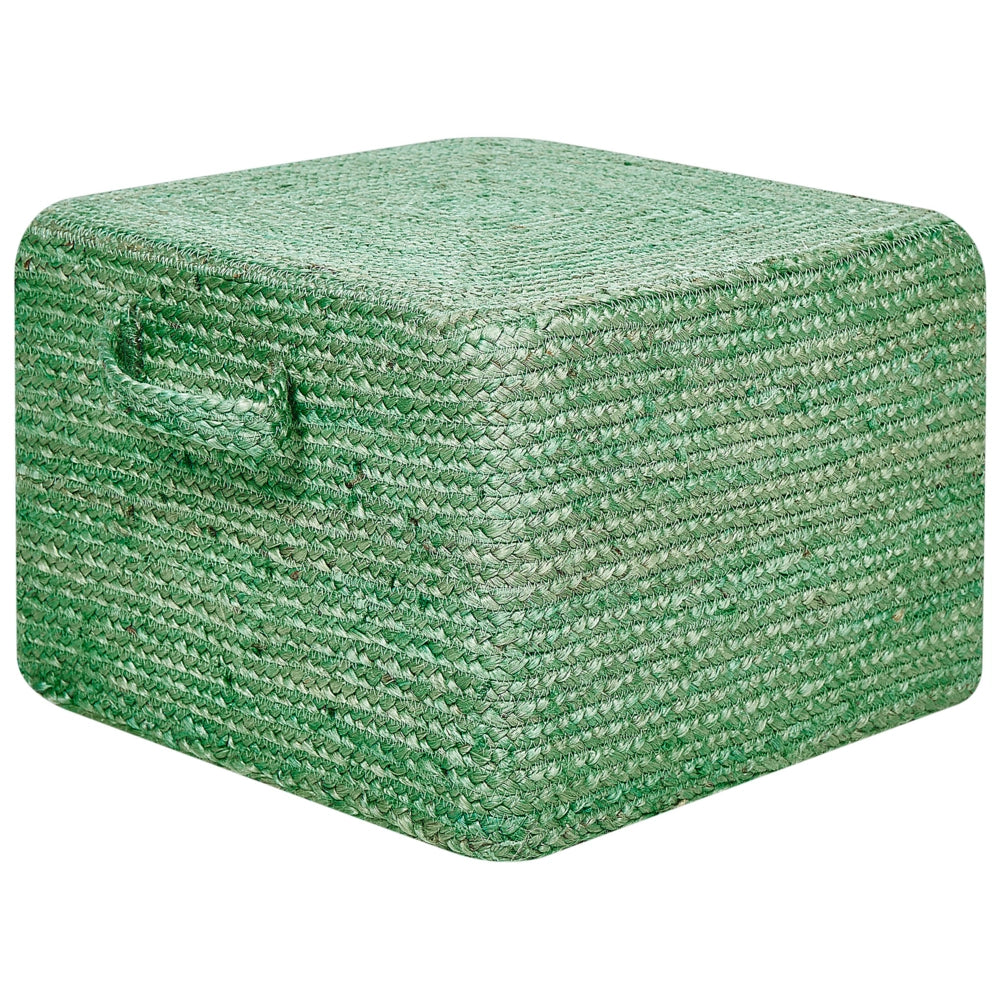 Pouf in juta naturale beige 45 x 45 cm pouf imbottitura in EPS maniglie accessorio boho