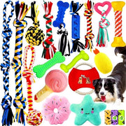 Giocattoli per cani - Corda robusta - Set di gioco interattivo - 20 pezzi - Cani piccoli e medi e cani grandi