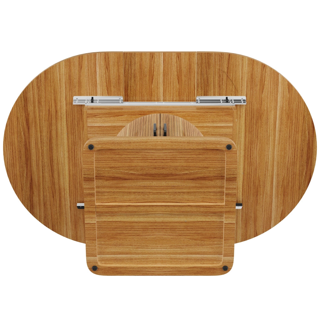 Tavolo allungabile con vano contenitore, in MDF e metallo, per cucina, marrone scuro, 118-158 × 118 × 76 cm