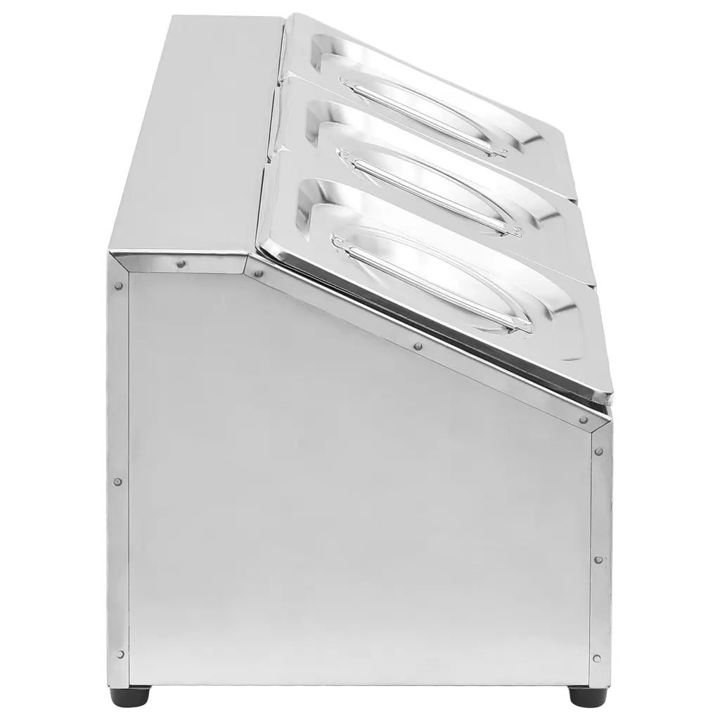 Supporto Gastronorm con 3 Contenitori GN 1/6 in Acciaio Inox 51220