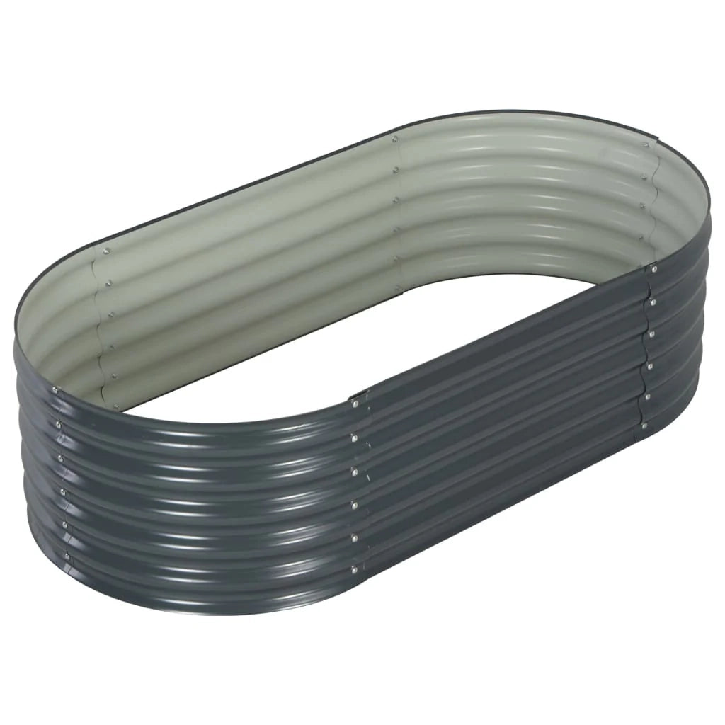 Fioriera rialzata per piante e fiori giardino 160 x 80 x 44 cm acciaio zincato grigio 02_0001005
