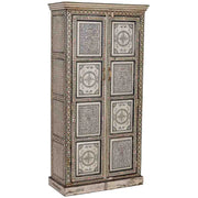 Armadio in legno verde dipinto a mano 92x42x183 cm