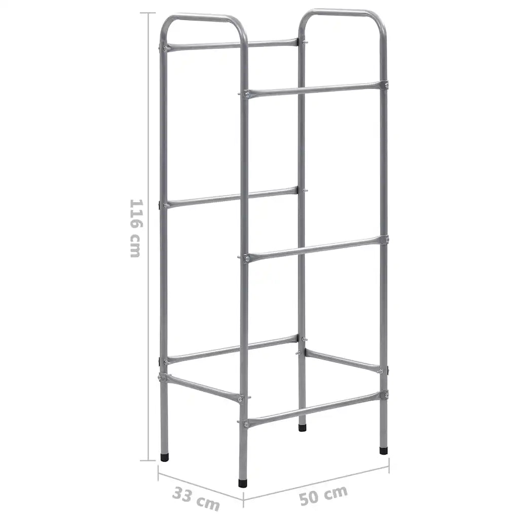 Supporto con Ripiani per 3 Casse Argento 50x33x116 cm Acciaio 285212