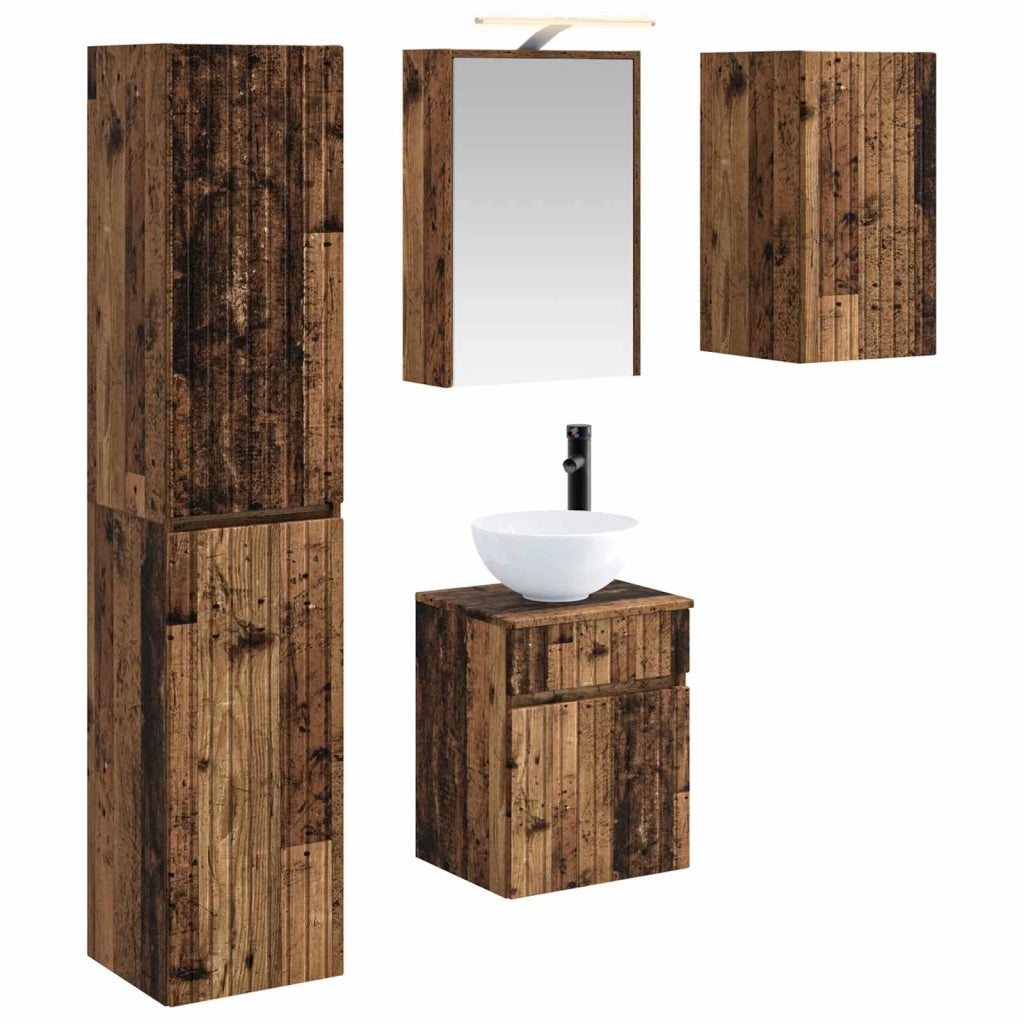 Set di Armadi da Bagno 5 pcs Legno antico 43 x 16 x 62,5 cm 3407349