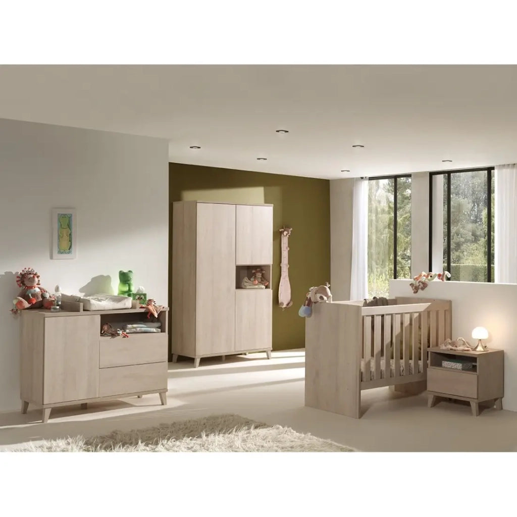 Comò bambino LOUISE – Fasciatoio integrato colore Rovere River OAK