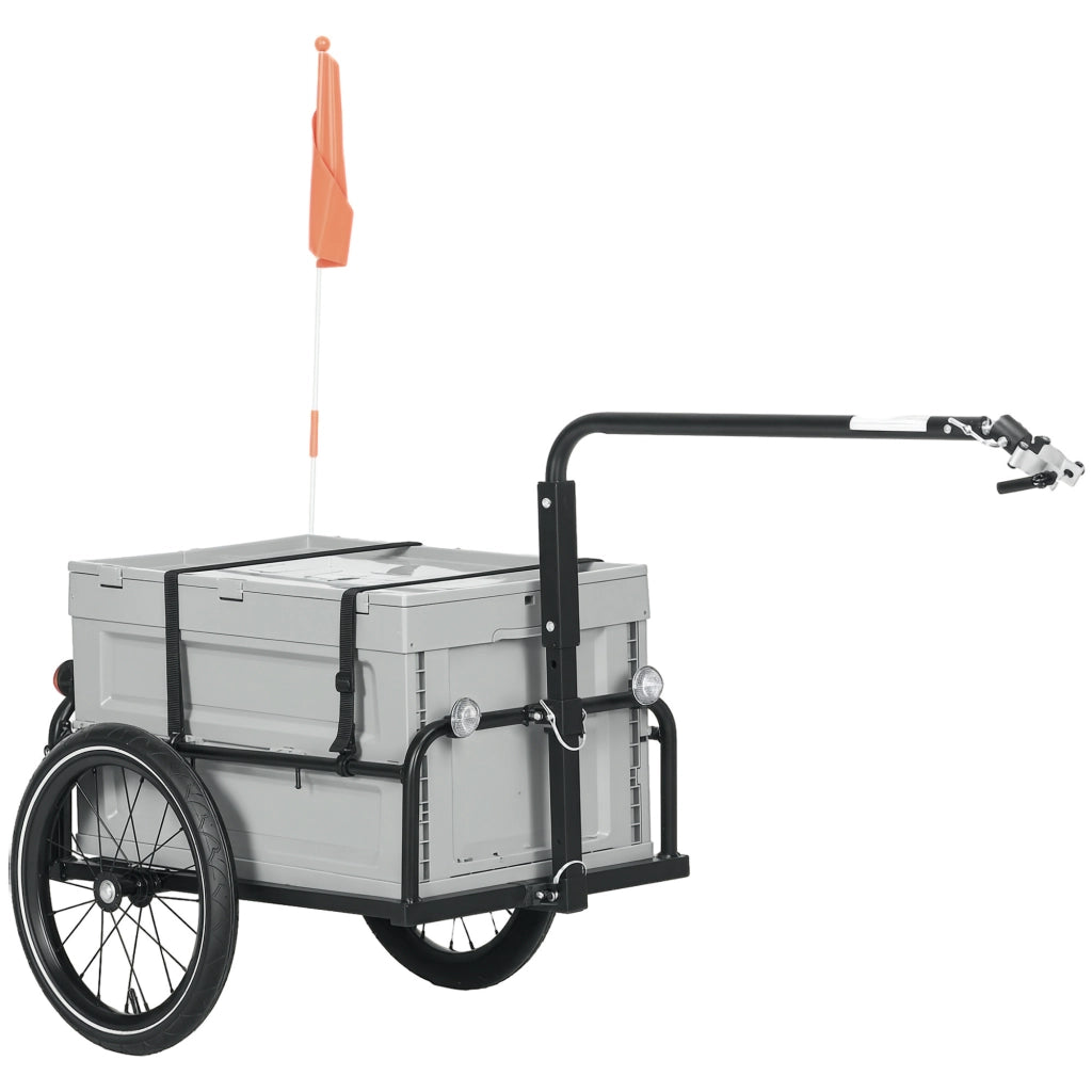 Rimorchio bici pieghevole 65L ¨C zephmum ¨C grigio, max 40KG