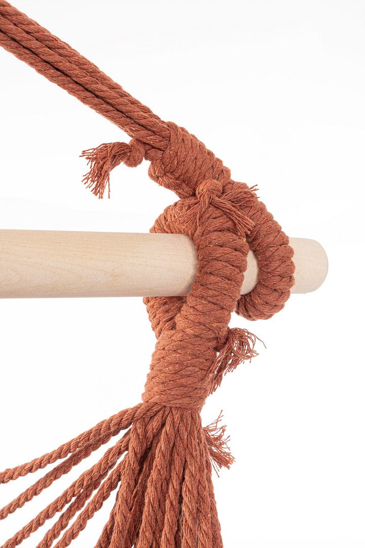 Amaca Sedia Sospesa da Giardino 120x146 cm in Poli-Cotone Santander Azzurro-Beige