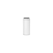 Brabantia Touch Bin, 30L Rotondo Plastica, Acciaio inossidabile Bianco