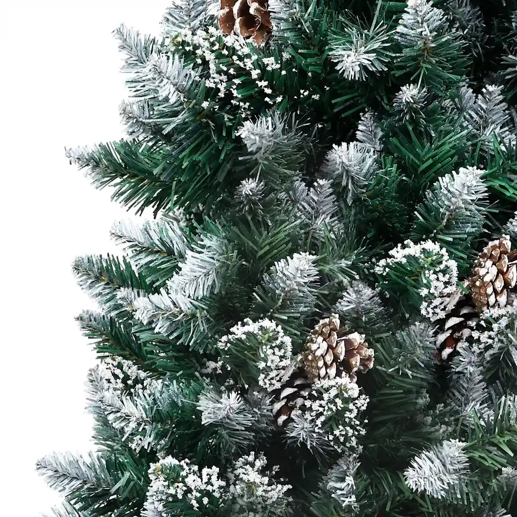 Albero di Natale Artificiale con LED e Set di Palline e Pigne 210 cm 3077532