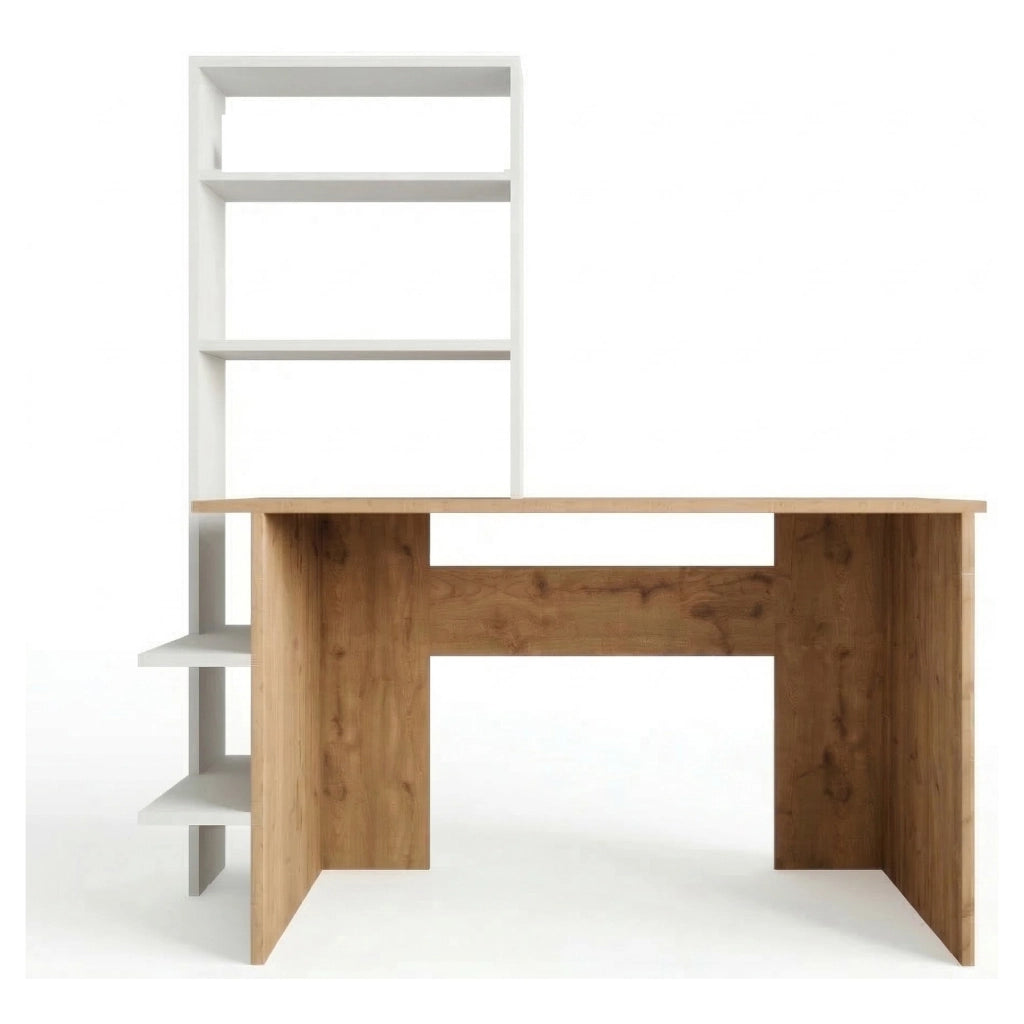 Gradara, Scrivania 5 Ripiani, 120x55x150h cm Marrone Rovere Nodi