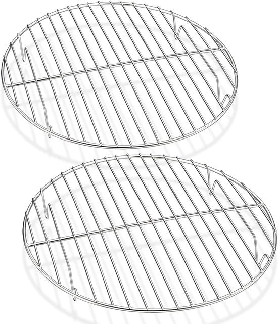 Set di Griglia di Raffreddamento a Rondello da 2 - Griglia in Acciaio Inossidabile per la Cucina - Raffreddamento per le Piastrine - Duraturo e Resistentente alla Ruggine - 27 cm