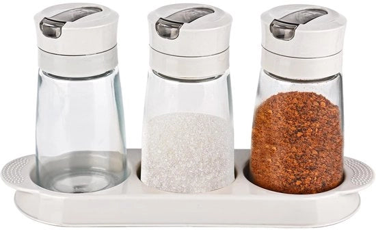 Suikerstrooier 3 in 1 con contenitore da 250 ml, dispenser automatico con display per contenitore zucchero e sale, per uso in cucina, bar e ristoranti.