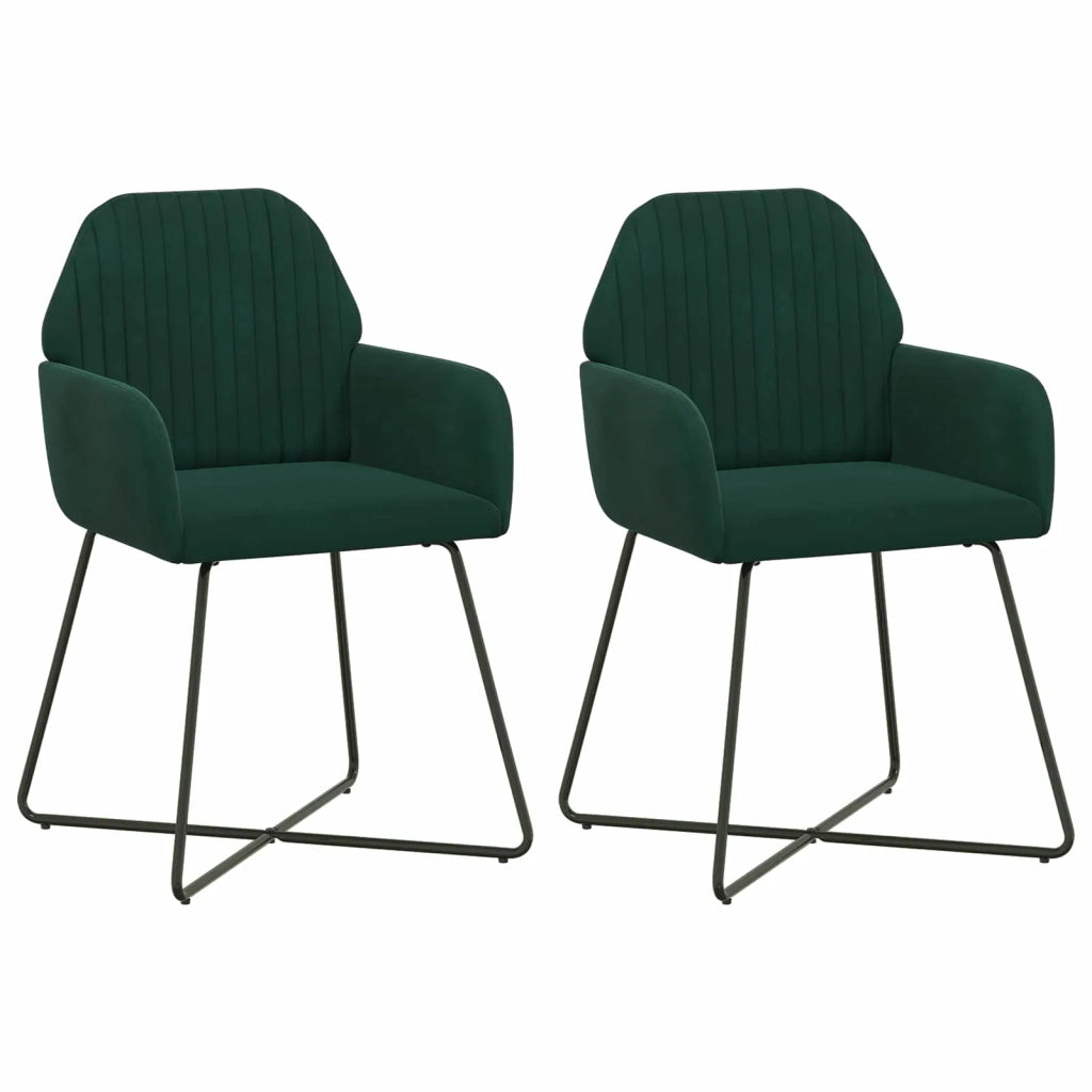 Sedie da pranzo 2 pz Velluto Verde Scuro 55 x 50 x 84 cm 42034368