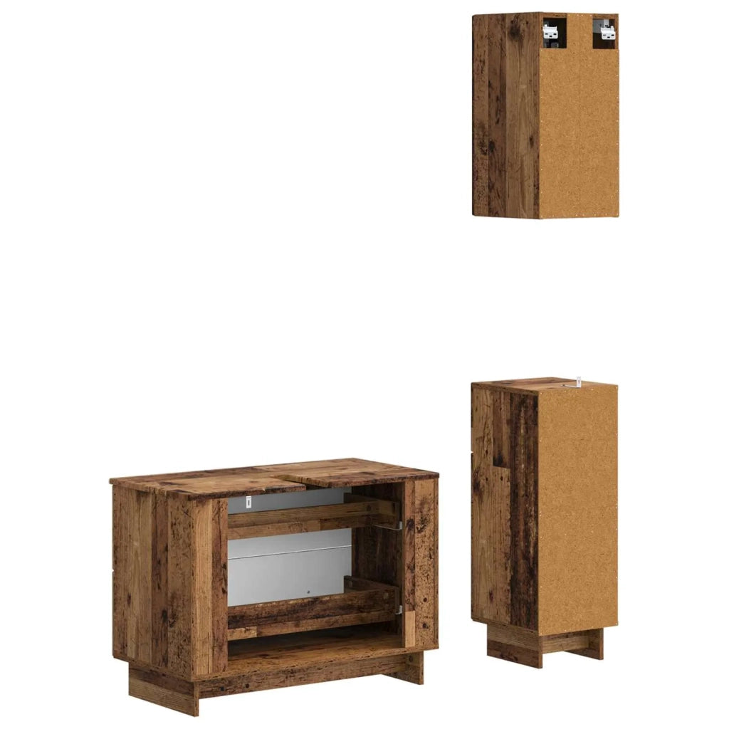 Set di armadietti da bagno in 3 pezzi EDE Legno antico 3417745