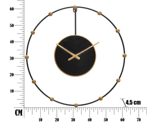 Orologio da Muro Pearl Ø61x4,5 cm in Ferro Nero