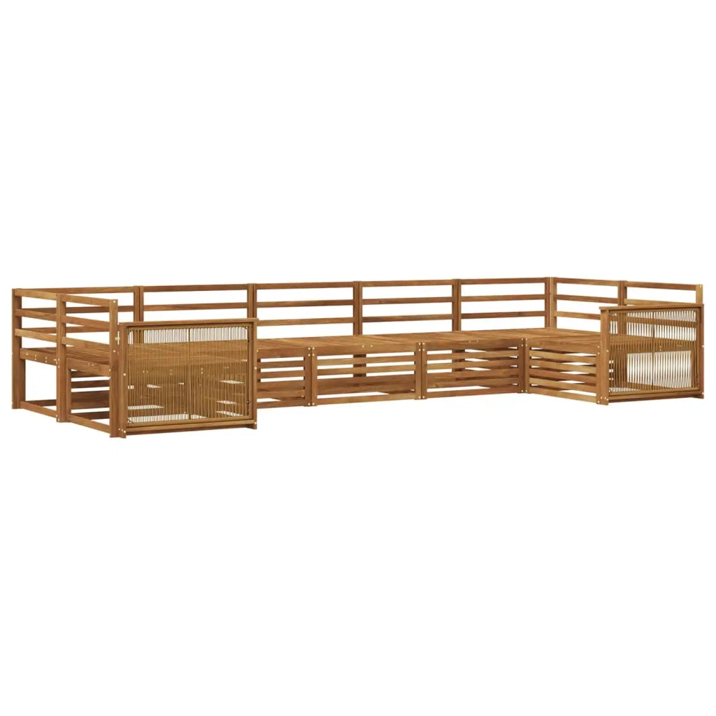 Set di divani da esterno 7 pz Naturale Legno di Acacia Massello 3383807