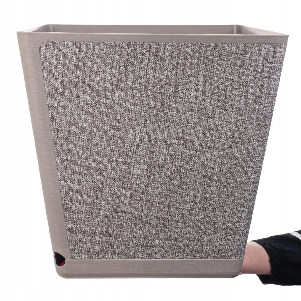 Copertura per vaso da fiori KADAX con supporto quadrato, tessuto fantasia tortora, 30 cm