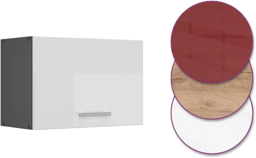 Pensile da cucina R-Line, Bianco lucido, 60 cm Piatto, per la libera combinazione all'interno di sistemi cucina modulari