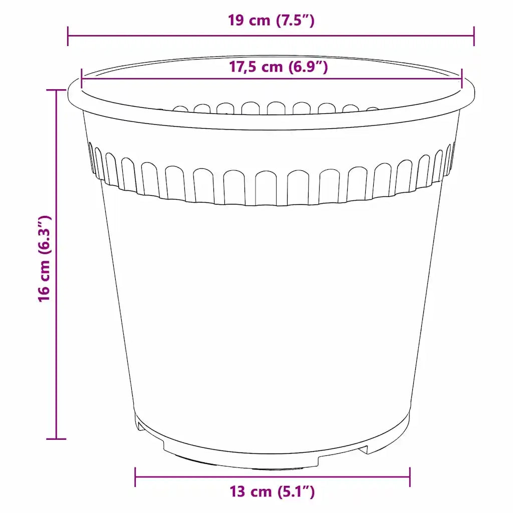 Vaso Rotondo per Fiori 24 pcs Rosso Mattone Ø 19 x 16 cm