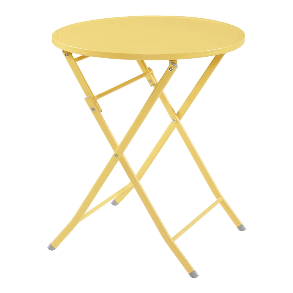 Tavolo da giardino pieghevole 71 x 62 cm giallo 03_0011036