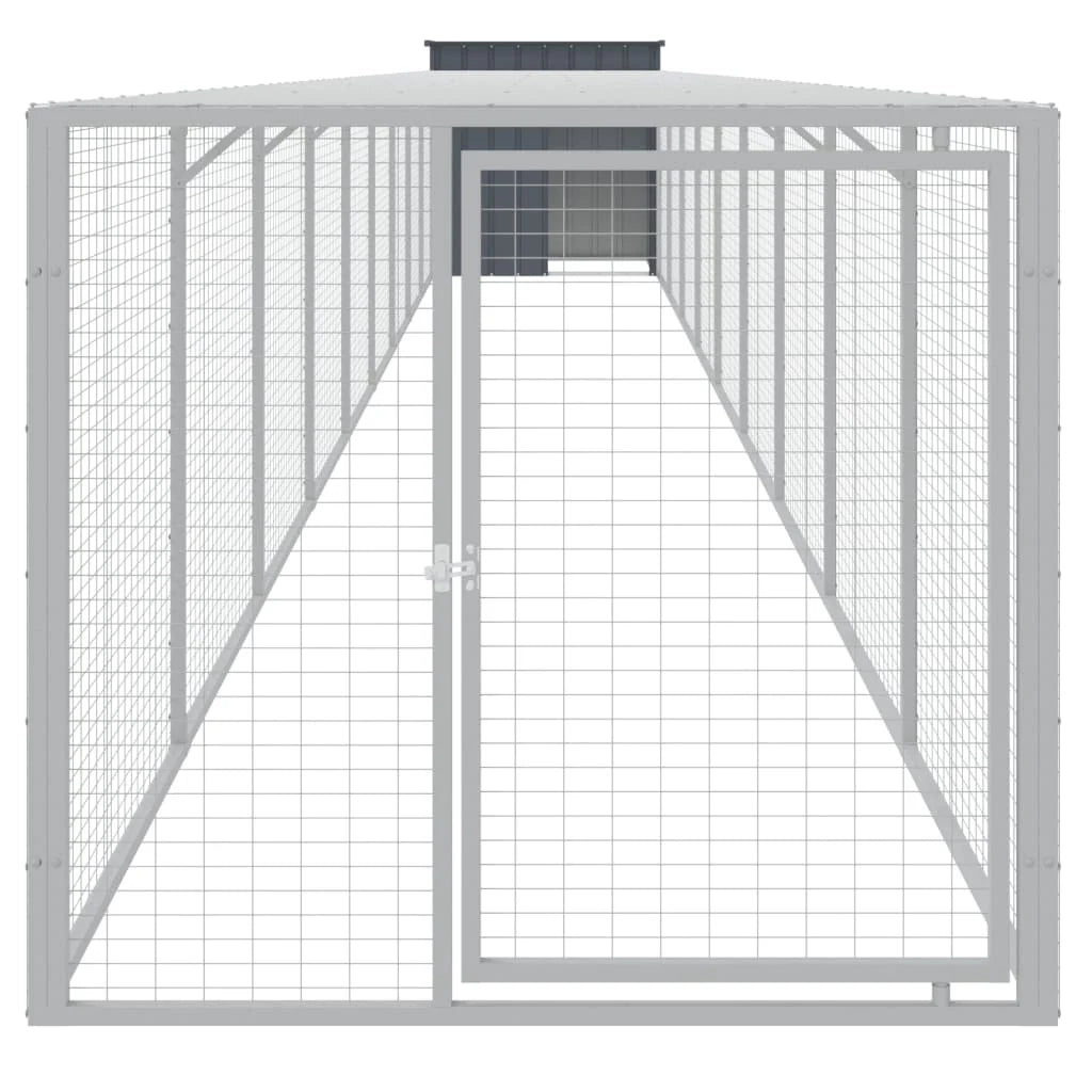 Recinto per pollaio con recinto per galline 110 x 1017 x 110 cm in acciaio zincato antracite 02_0043938