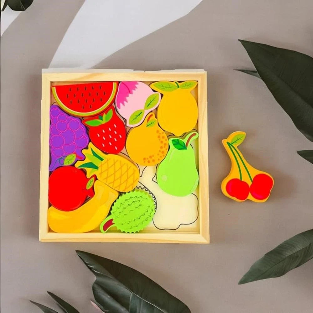 Trade Shop - Puzzle 3d A Incastro In Legno Forma Frutti Per Bambini Gioco Da Tavolo Educativo 07941 -