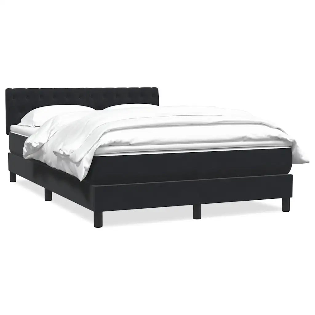 Giroletto a Molle con Materasso Nero 160x210 cm in Velluto 3316505