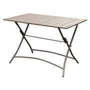 TAVOLO DA GIARDINO PIEGHEVOLE RETTANGOLARE BRONZO A LISTELLI 110X70X73 CM